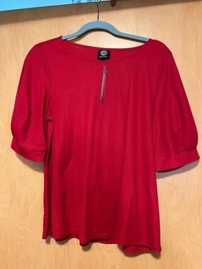 Bobeau Boatneck Elbow-Sleeve Top l